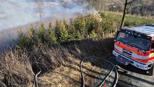 Rychle se šířící požár lesa vyvolal rozsáhlý zásah