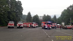 Odřady na požár lesa u obce Hřensko