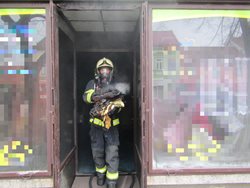 Požár v obchodu s bytovým textilem