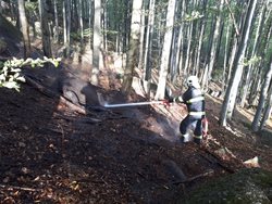 Kvůli rozsáhlému požáru lesa aktivováno 16 jednotek hasičů