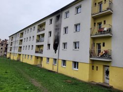 Požár bytu v Ústí nad Labem