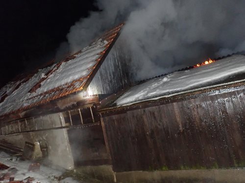 Požár kůlny v Březové