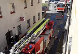 Požár bytu v Brně