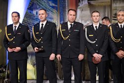 Slavnostní předání ocenění hejtmana Ústeckého kraje za hašení požáru v Českém Švýcarsku