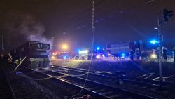 K hořící lokomotivě vyjely 4 jednotky hasičů