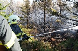 Rozsáhlý požár v nepřístupném terénu v oblasti Sněžníku