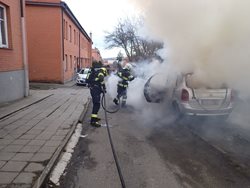 Požár osobního automobilu ve Zlíně