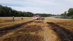 K požáru pole spěchaly čtyři jednotky hasičů