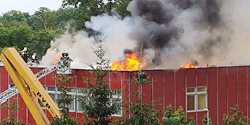 Požár střechy školy v Podbořanech