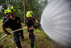 Čeští a polští hasiči cvičili společný zásah při lesním požáru