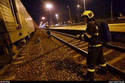 Požár slovenské lokomotivy ve Studénce VIDEO/FOTOGALERIE