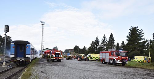 Hasiči cvičili zásah u nehody vlaku