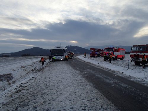Ve Skorošicích havaroval autobus