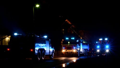 Požár domu v Kamenné