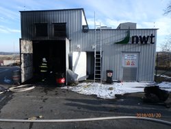 Požár bioplynové stanice u obce Kokořov