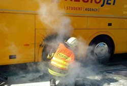 Požár kola autobusu