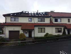 Požár střechy rodinného domu Litvínově