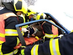 Prověřovací cvičení dopravní nehoda v Oldřichově