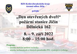 Z pohádky k hasičům! Dny otevřených dveří na stanici v Jičíně