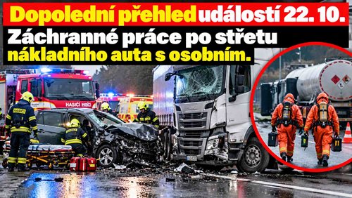 Vážné komplikace na silnicích. U Velkých Losin probíhají záchranné práce, na D8 zablokoval provoz vysypaný náklad