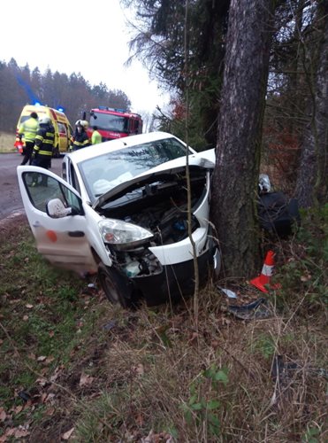 Osobní vůz narazil do stromu