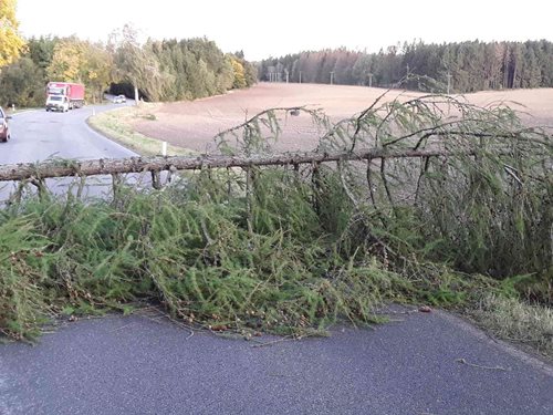Vysočinu zasáhl silný vítr, hasiči mají za sebou už více než padesát zásahů