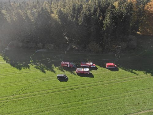 Požár lesa tentokrát jen jako taktické cvičené