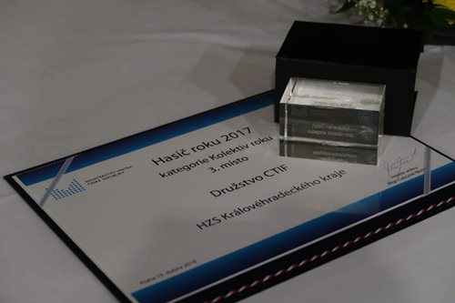 Reprezentační družstvo Královéhradeckého kraje. CTIF bodovalo v anketě Hasič roku 