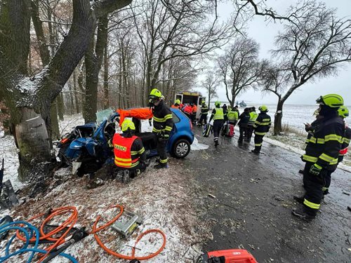 Náraz do stromu Skončil vážným zraněním řidiče