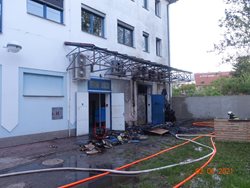 Požár v centru Českých Budějovic