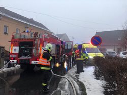 Požár ve sklepě rodinného domu v Soběchlebech