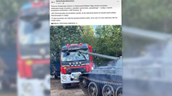 Tank hlavní narazil do hasičského vozu