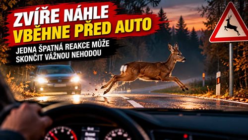 Zvíře náhle vběhne před auto. Jedna špatná reakce může skončit vážnou nehodou