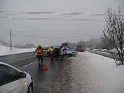 Dopravní nehoda osobního auta v Teplicích 