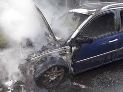 Požár vozidla na silnici I/35