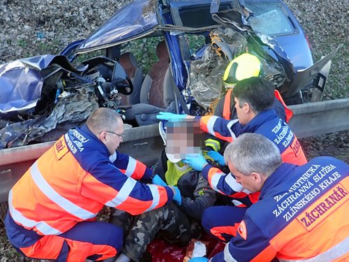 Hrozivě vypadající nehoda u Zádveřic na Zlínsku