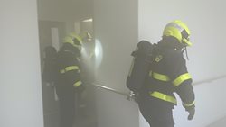 Taktické cvičení, požár pokoje domova sociálních služeb