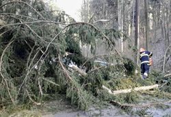Nedělní větrné počasí hasiče V Jihomoravském kraji  nezaskočilo