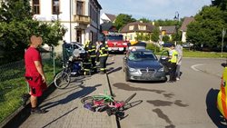 Střet osobního vozidla s cyklistou