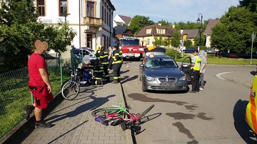 Střet osobního vozidla s cyklistou