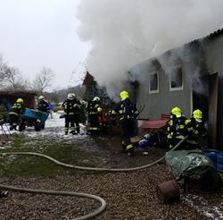 Požár kotelny v rodinném domě