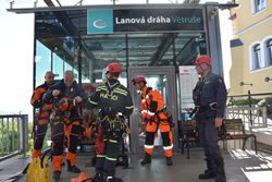 Výcvik lezců na lanovce v Ústí nad Labem