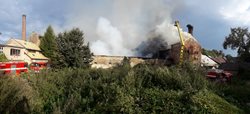 Při požáru v Chlumci nad Cidlinou byl vyhlášen 3. stupeň požárního poplachu