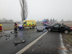 Dopravní nehoda se zraněním několika osob u Borov na Klatovsku