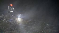 Požár skládky odpadu v Tušimicích na Kadaňsku