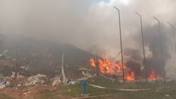 Požár skládky Vrbička okres Louny