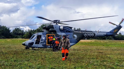 Cvičení leteckých záchranářů HZS Jihočeského kraje