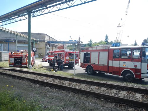 Požár uhelného prachu v milevské firmě