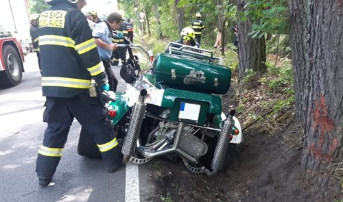 Havárie motorové tříkolky na Benešovsku