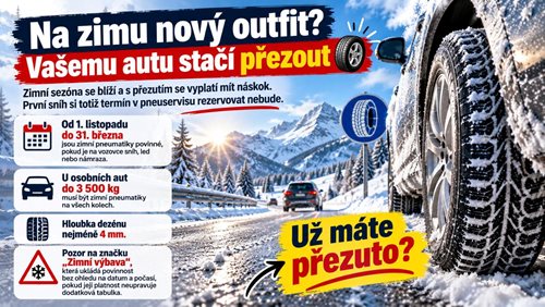 Od 1. listopadu začíná povinnost zimních pneumatik. Řidiči musí počítat i s pokutami